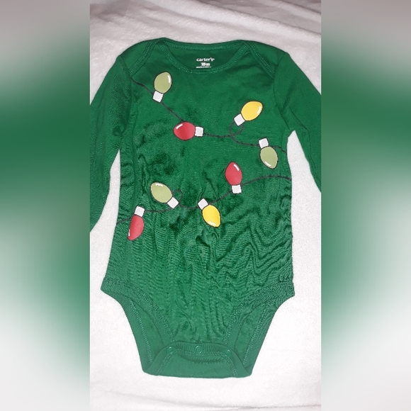 Carters Unisex Christmas Lights Button Snap onesie Size 18 Months New With Tags - Picture 2 of 2